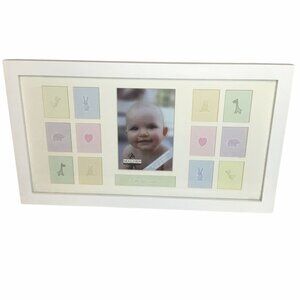 MALDEN Baby’s First Year Collage Frame White 10"x17" - 12, 1.5"x 2" Photos NIB